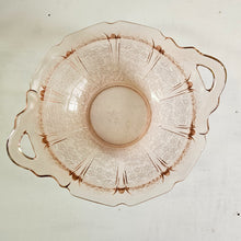 Load image into Gallery viewer, Jeannette Glass Cherry Blossom Two handled Round Depression Glass Bowl 967
