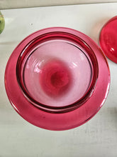 Load image into Gallery viewer, Cranberry Glass Candy Jar with Lid 2434
