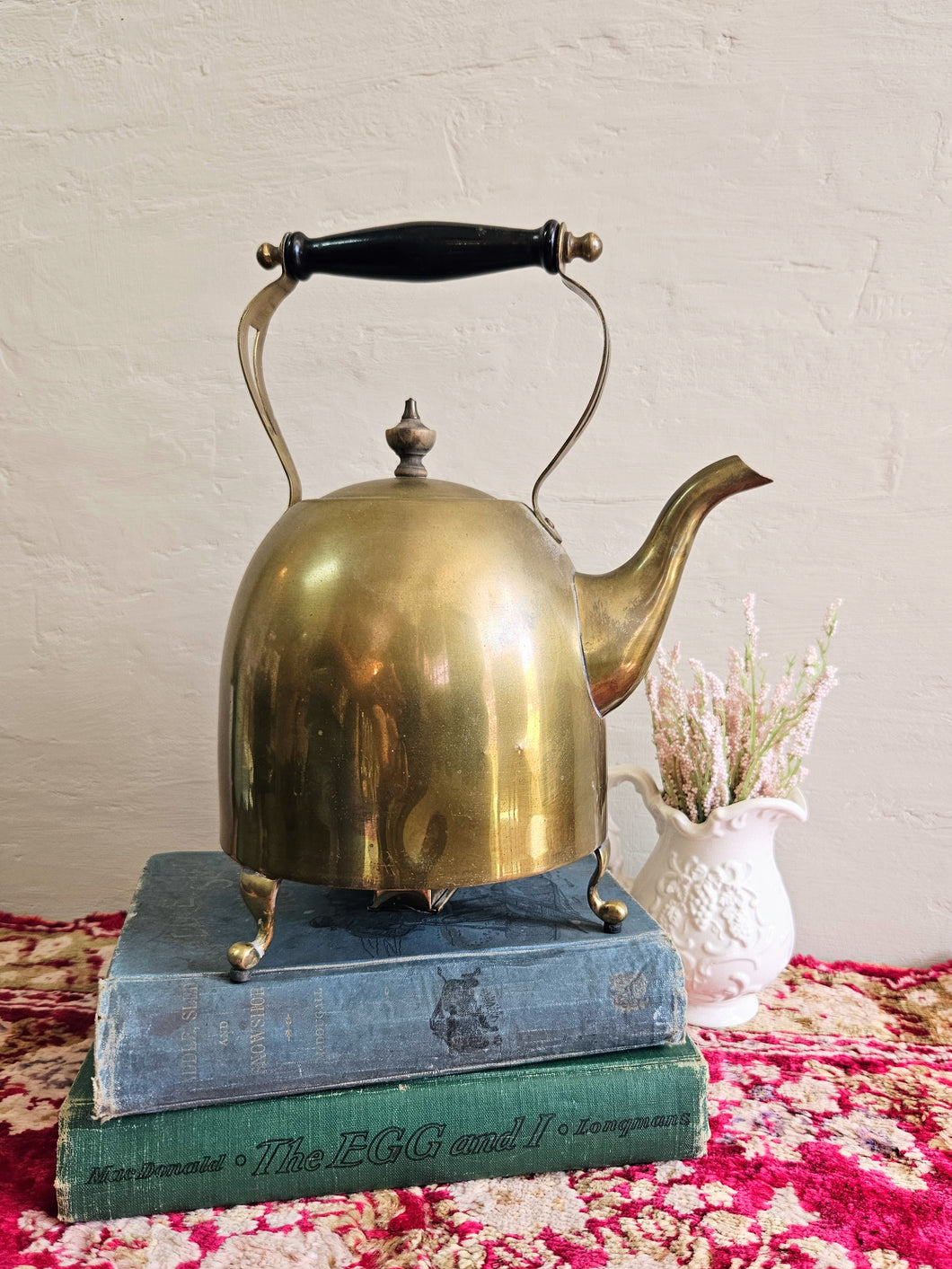Early Original Antique Brass Soutterware Electric Kettle #42507