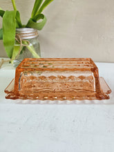 Load image into Gallery viewer, Pink Depression Glass Rectangular Covered Butter Dish 42408

