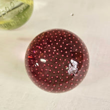 Load image into Gallery viewer, Cranberry Bubble Glass Paperweight 42107
