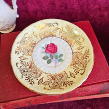 Load image into Gallery viewer, Paragon Deep Red Rose with Yellow &amp; Gold Cup &amp; Saucer 028
