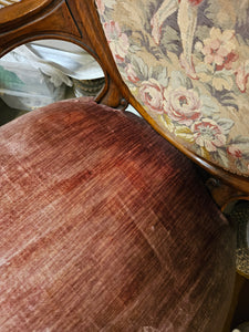 Victorian Carved Wood Armchair with Floral Needlepoint Upholstery #42408