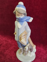 Load image into Gallery viewer, Lladro Winter Boy with Dog Figurine 42306
