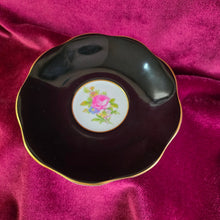 Load image into Gallery viewer, Foley Black Floral Teacup and Saucer 025
