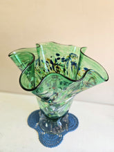 Load image into Gallery viewer, Green Glass Handkerchief Vase #42505
