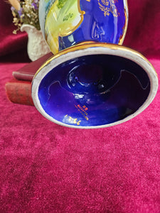 ELPA Alcobaca Cobalt & Gold Vase with Handles 42505
