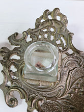 Load image into Gallery viewer, Art Nouveau Brass Glass Inkwell 42502
