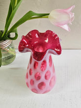 Load image into Gallery viewer, Fenton Coin Dot Ruffled Vase 2508
