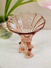 Load image into Gallery viewer, Czech Art Deco Pink Glass Rocket Vase 42403
