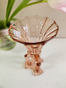 Czech Art Deco Pink Glass Rocket Vase 42403