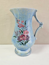 Load image into Gallery viewer, Blue Wade Pitcher. Hand painted floral design
