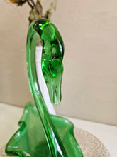 Load image into Gallery viewer, Mid Century Hand Blown Green Glass Swan Candy Dish #907
