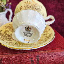 Load image into Gallery viewer, Paragon Deep Red Rose with Yellow &amp; Gold Cup &amp; Saucer 028

