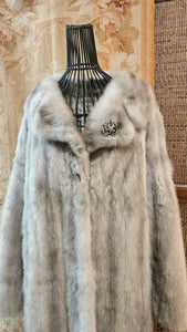 Canadian Mink Mid- Length Fur Coat – Silver Grey – CMB Majestic #42507