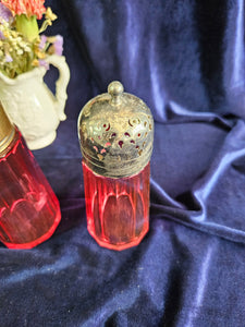 Cranberry Glass Sugar Shaker 2434