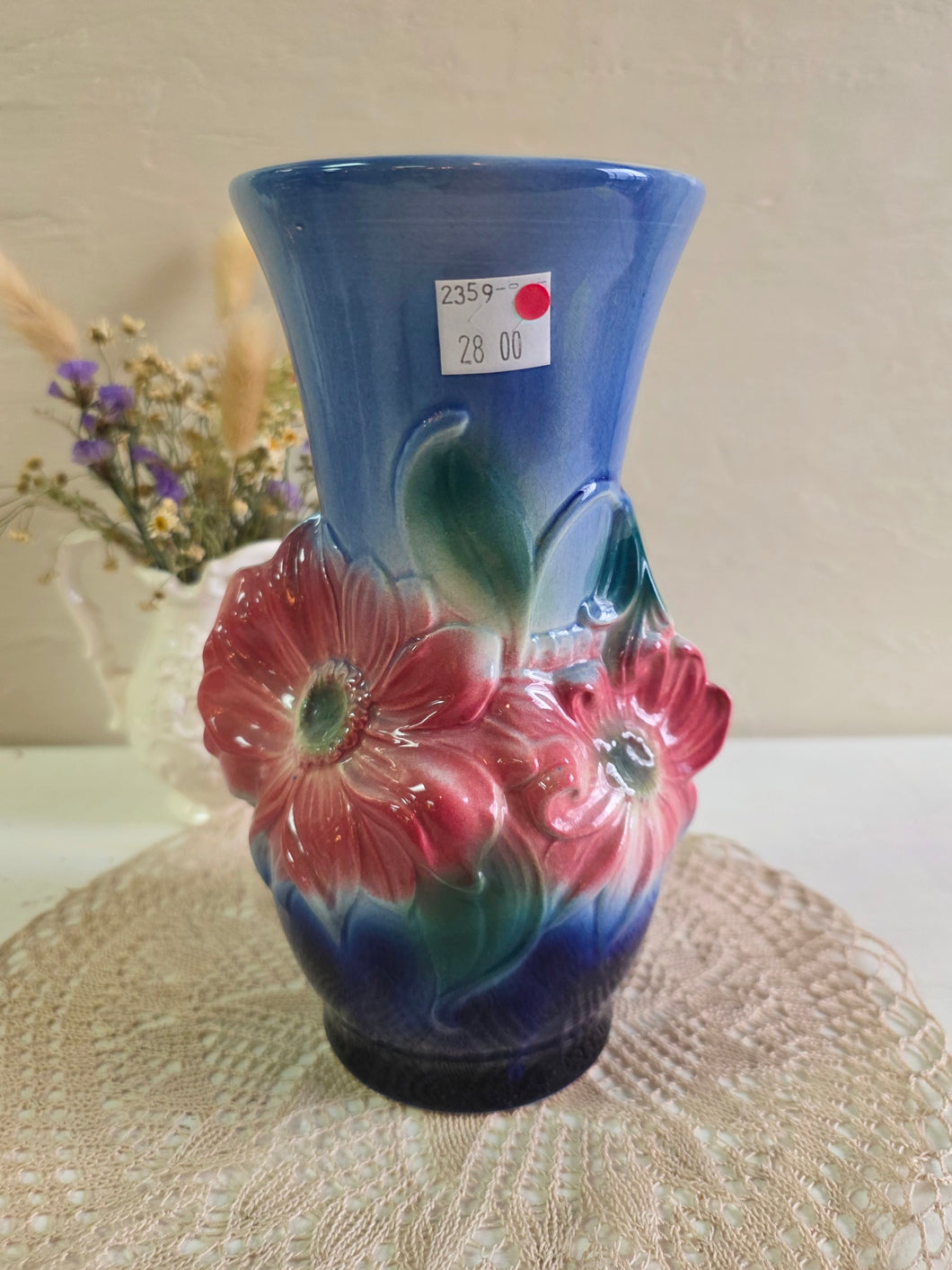 Royal Copley Blue w/ Flower Vase 2539