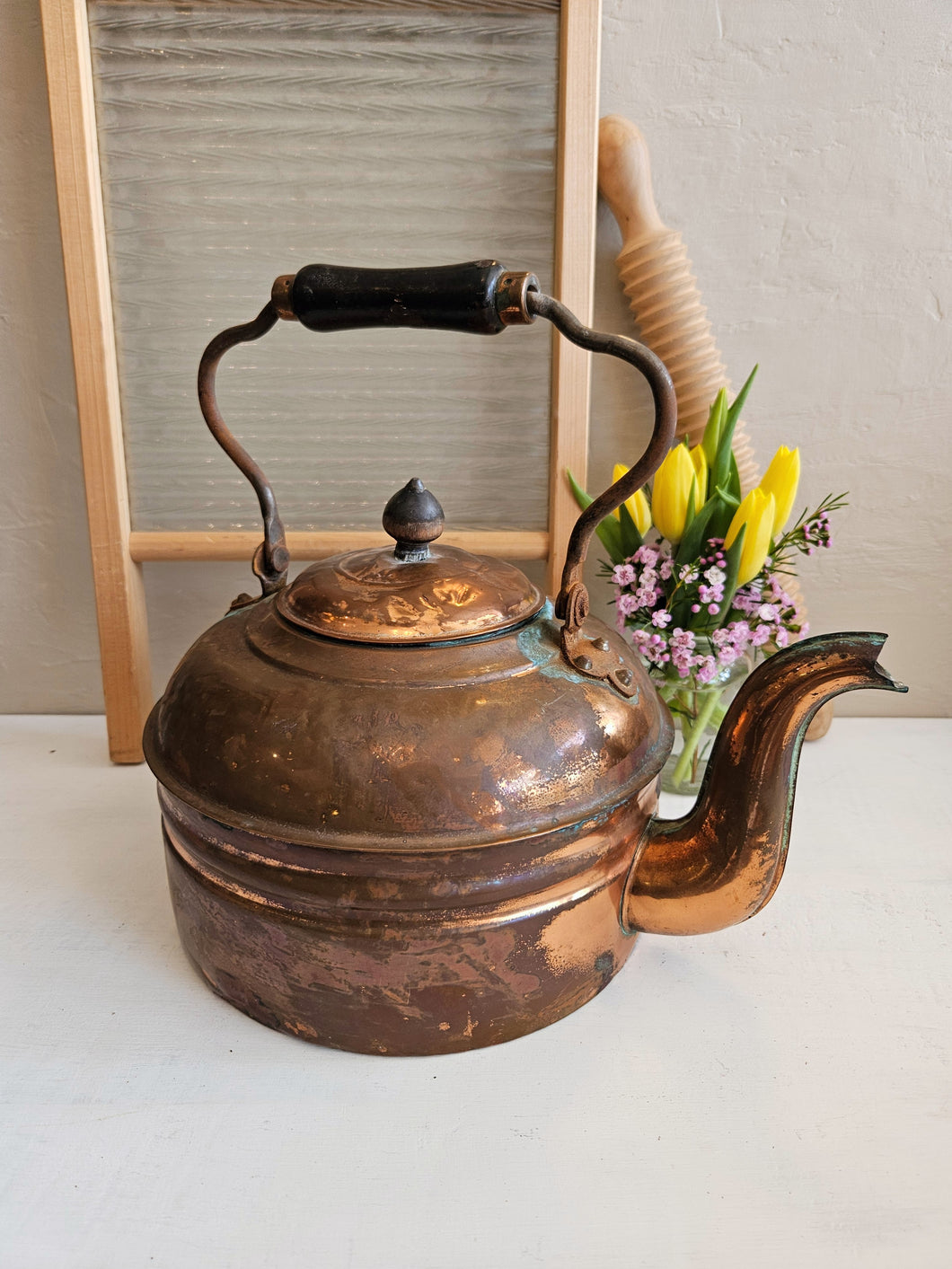 Copper Kettle with Patina