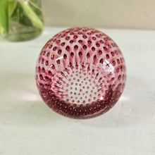 Load image into Gallery viewer, Cranberry Bubble Glass Paperweight 42107
