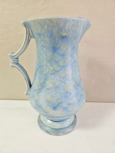 Blue Wade Pitcher. Hand painted floral design