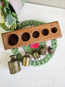 Brass Weights Set of 5 in Wooden Box 946