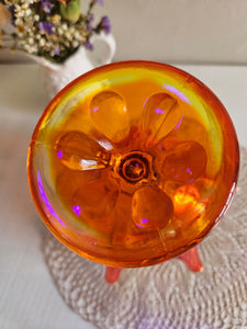 Amberina Handkerchief Footed Vase w/ Cadmium #42505