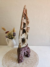 Load image into Gallery viewer, Chinese Hand Carved Soapstone Floral Sculpture w/ Stand #026
