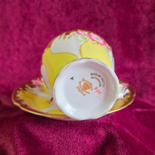 Load image into Gallery viewer, Royal Albert Crown China Deco Stuyle Yellow Teacup and Saucer 2517
