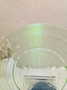 9" Green Uranium Depression Glass Plate #MM