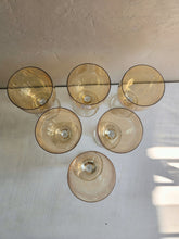 Load image into Gallery viewer, Amber Iridescent Stemmed Glasses  #42504
