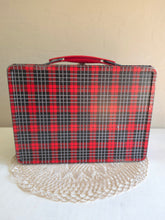 Load image into Gallery viewer, Cheny Red and Black Plaid Tin Lunch Box 42508
