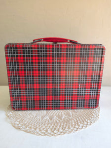 Cheny Red and Black Plaid Tin Lunch Box 42508