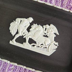 Wedgwood Black Jasperware Rectangular Trinket Dish 42506