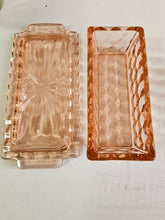 Load image into Gallery viewer, Pink Depression Glass Rectangular Covered Butter Dish 42408
