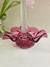 Load image into Gallery viewer, Vintage Cranberry Glass Basket 22 26
