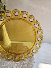 Load image into Gallery viewer, Josef Inwald Czech Dark Amber Glass Round ‘Lace’ Platter Plate #KFAS
