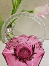 Load image into Gallery viewer, Vintage Cranberry Glass Basket 22 26

