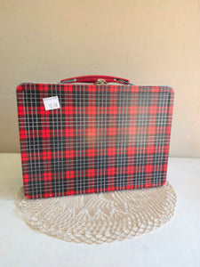 Cheny Red and Black Plaid Tin Lunch Box 42508