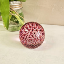 Load image into Gallery viewer, Cranberry Bubble Glass Paperweight 42107
