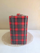 Load image into Gallery viewer, Cheny Red and Black Plaid Tin Lunch Box 42508
