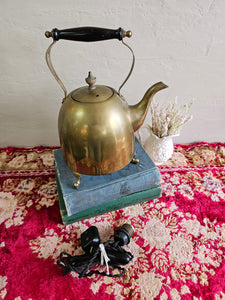 Early Original Antique Brass Soutterware Electric Kettle #42507