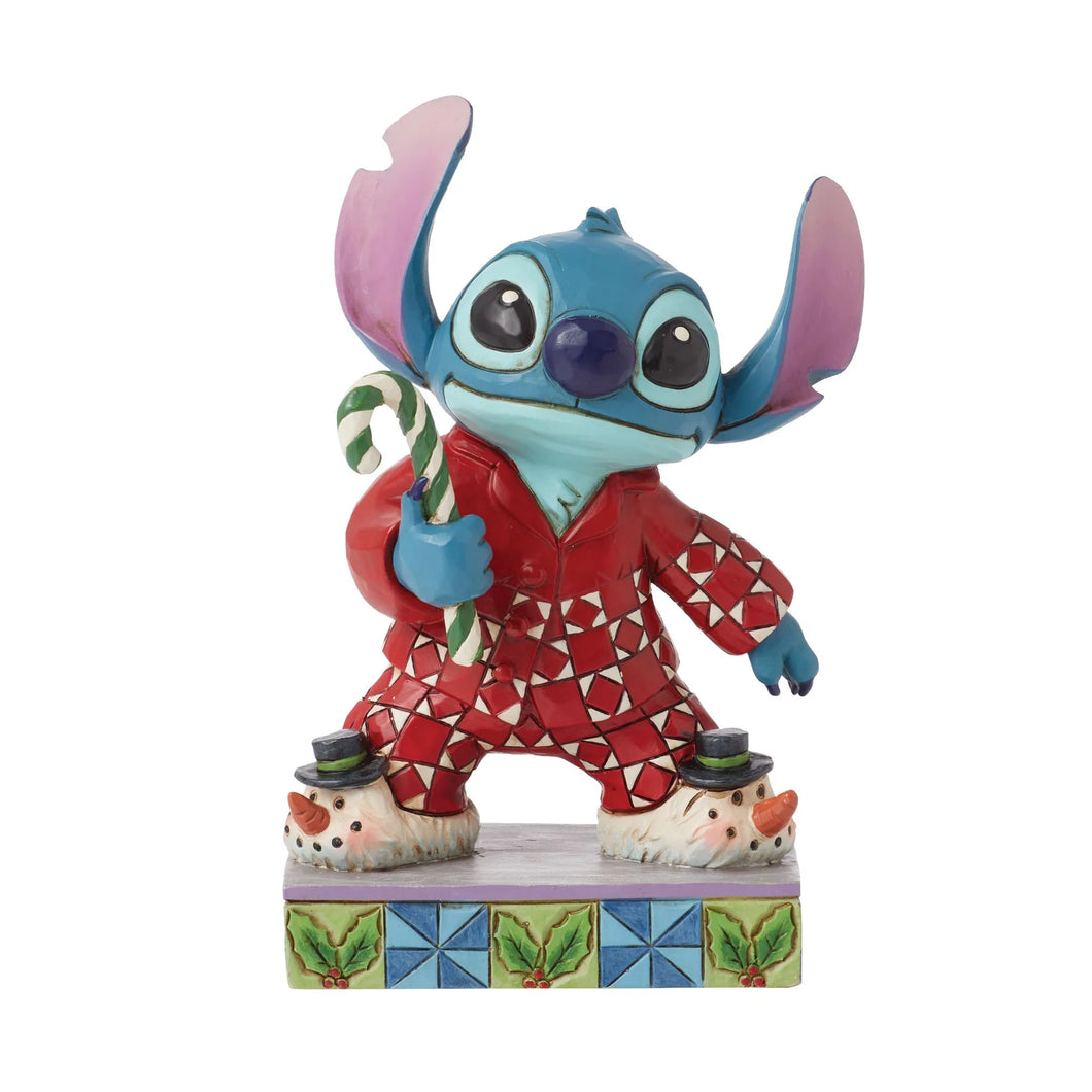 Jim Shore Disney Traditions Stitch in Christmas Pyjamas