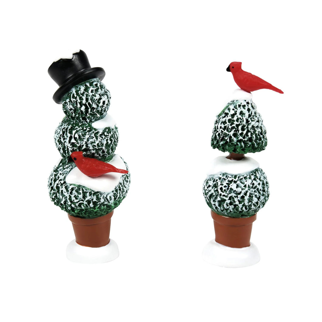 Deparment 56 Christmas Villages Cardinal Topiaries (set of 2)