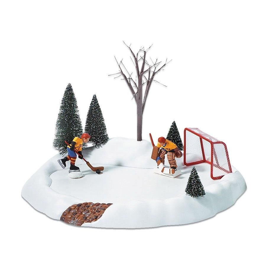 DEPARTMENT 56 VILLAGE ACCESSORIES HOCKEY PRACTICE ANIMATED SCENE W/ ADAPTER CORD