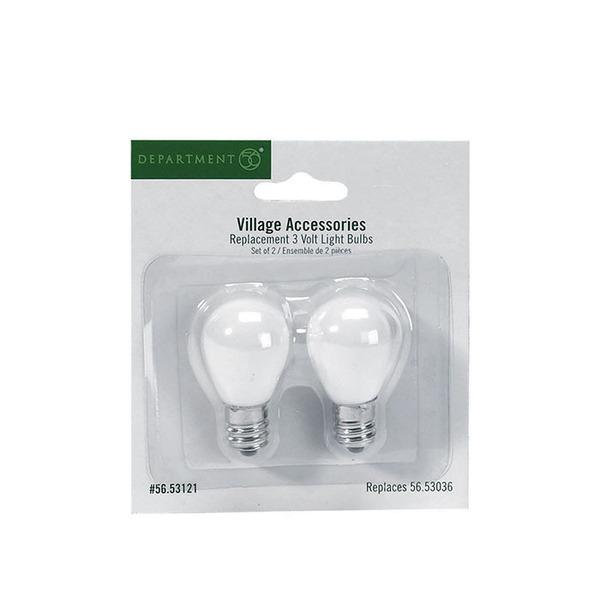 DEPARTMENT 56 VILLAGE ACCESSORIES PACK OF 2 3VOLT REPLACEMENT BULBS
